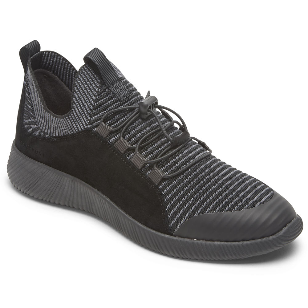 Rockport Sneakers For Womens Black - City Lites Robyne Knit Bungee - UL6921037